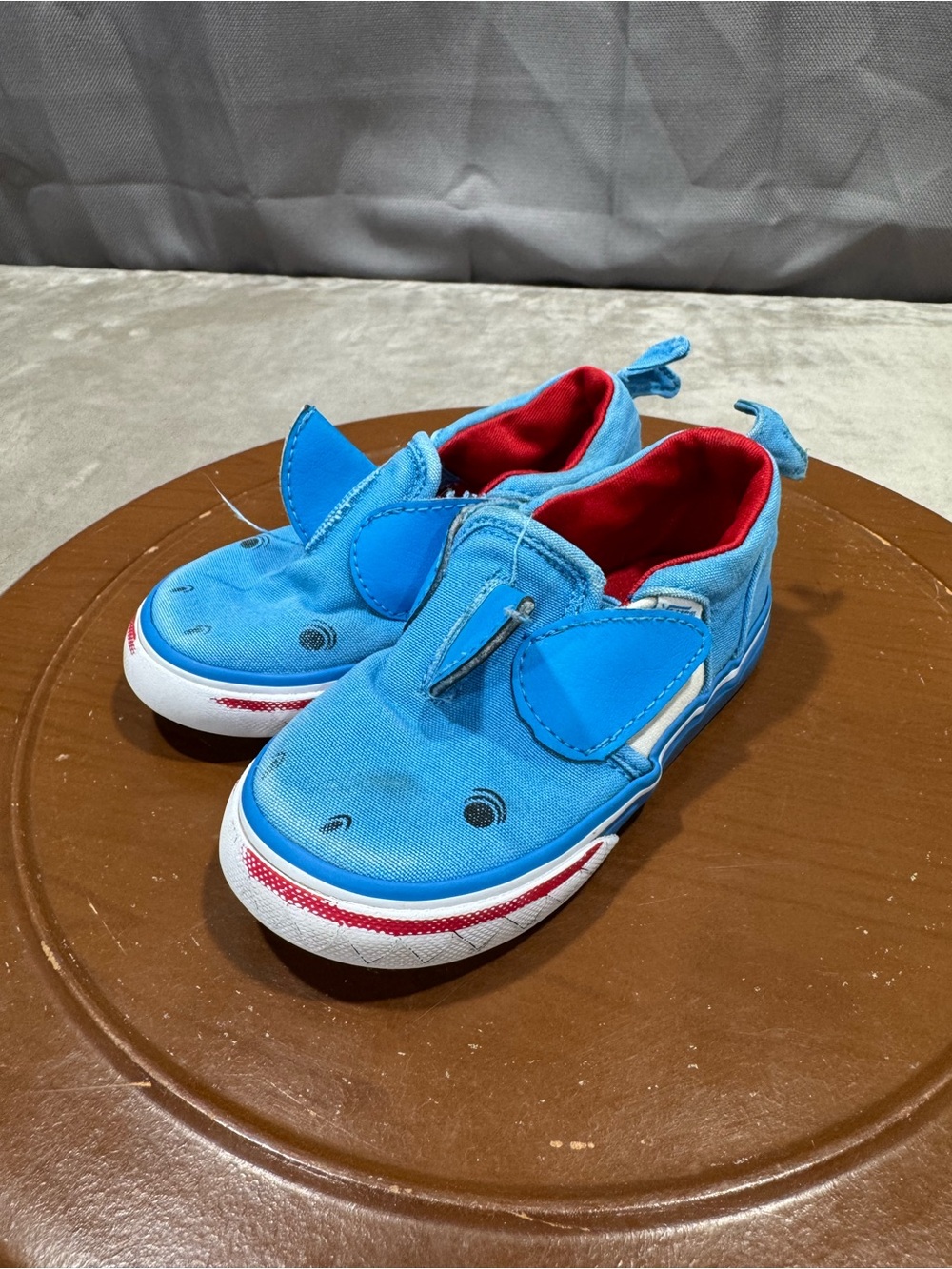 Vans Kids Blue Shark Slip-On Sneakers